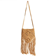 Rattan Summer Beach Bag Tassel Bohe Shoulder Bags