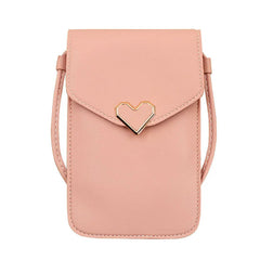 Heart-Shaped Decoration Touch Screen Phone Bag