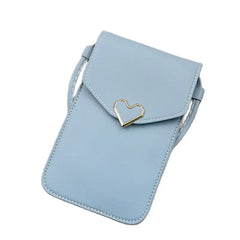 Heart-Shaped Decoration Touch Screen Phone Bag