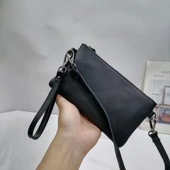 100% Cowhide Leather Clutch Crossbody Bag Soft Mini Shoulder Purse