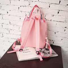 Leisure Letter Ribbon Printed Shoulder School-bag Backpack