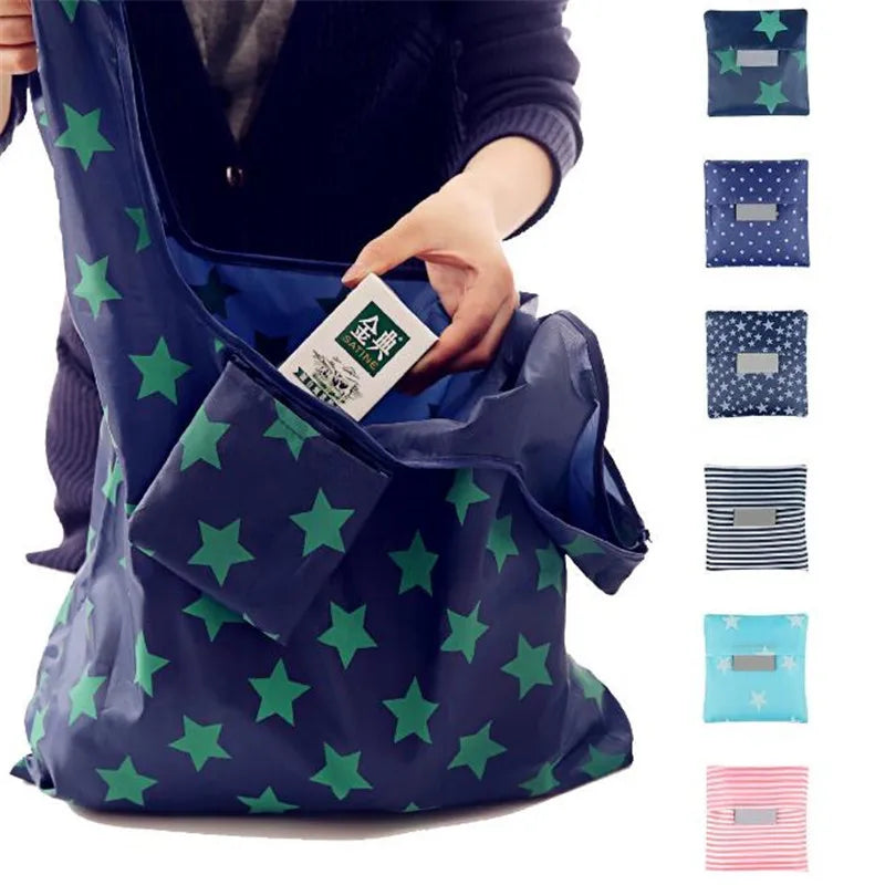 Foldable Green Shopping Bag Tote Folding Pouch Handbag