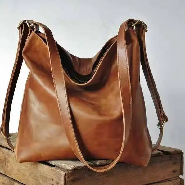 Vintage PU Leather Large Women Shoulder Bag Retro Ladies Crossbody Bag