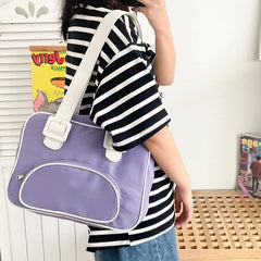 Japanese Style Retro Small Fresh Contrast Girl Student Shoulder Bag