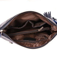 Vintage Tassel Crossbody Handbag Soft Leather Bucket Tote