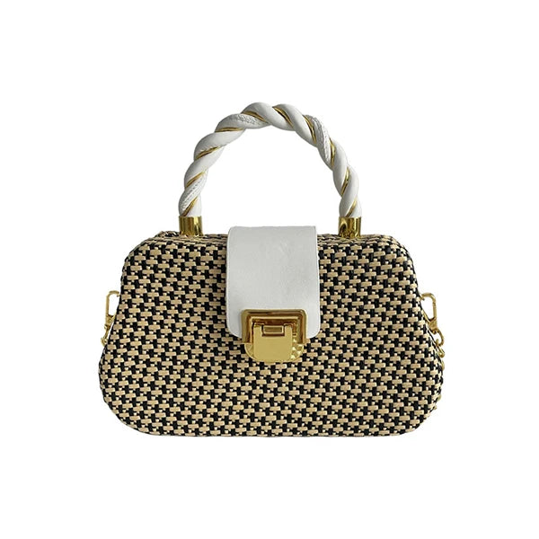 Retro Texture Ins Woven Fried Dough Twist Hand Held Messenger Chain Box Bag