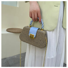 Retro Texture Ins Woven Fried Dough Twist Hand Held Messenger Chain Box Bag