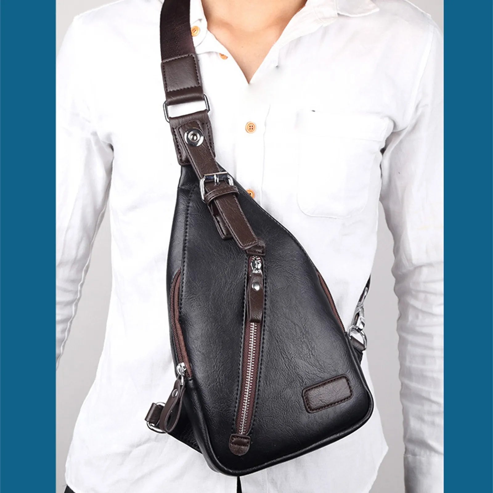 Large Capacity Leather Canvas Shoulder Bag