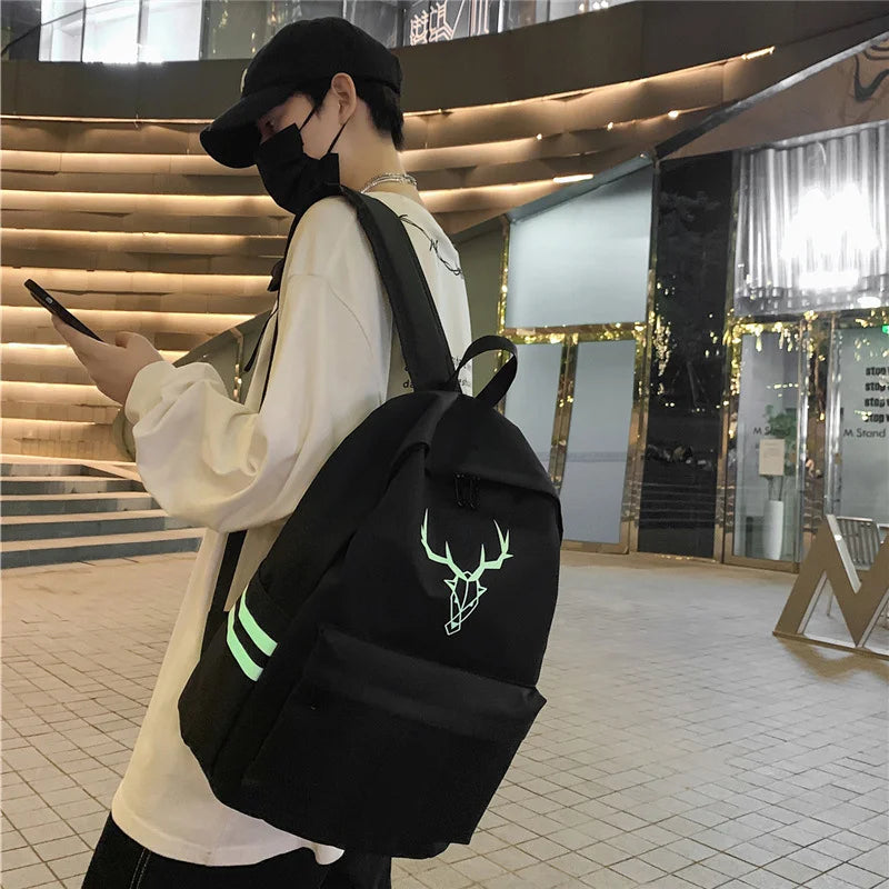 Oxford Cloth Waterproof Backpack Student Schoolbag Men Women