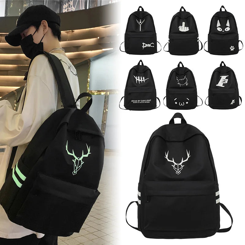 Oxford Cloth Waterproof Backpack Student Schoolbag Men Women