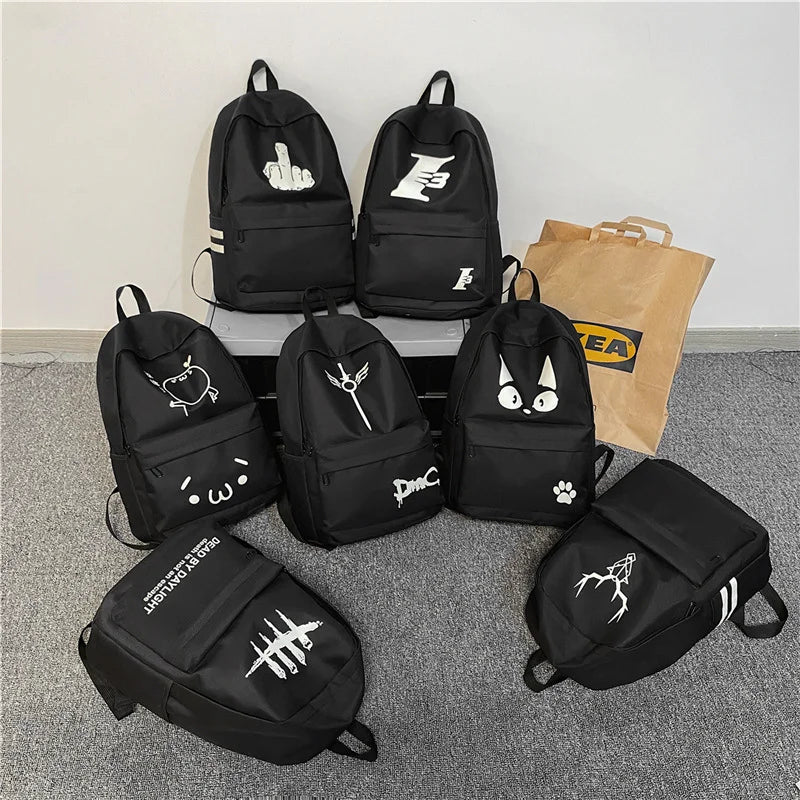 Oxford Cloth Waterproof Backpack Student Schoolbag Men Women