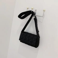 Women Shoulder Crossbody Bag Checkered Cotton Handbag