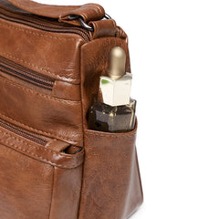 Vintage Soft Leather Crystal Shoulder Bag Girl Handbag Satchel
