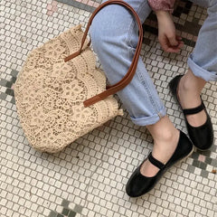 Lace Flowers Women Shoulder Bag Large-capacity Tote Beach Vacation Bols