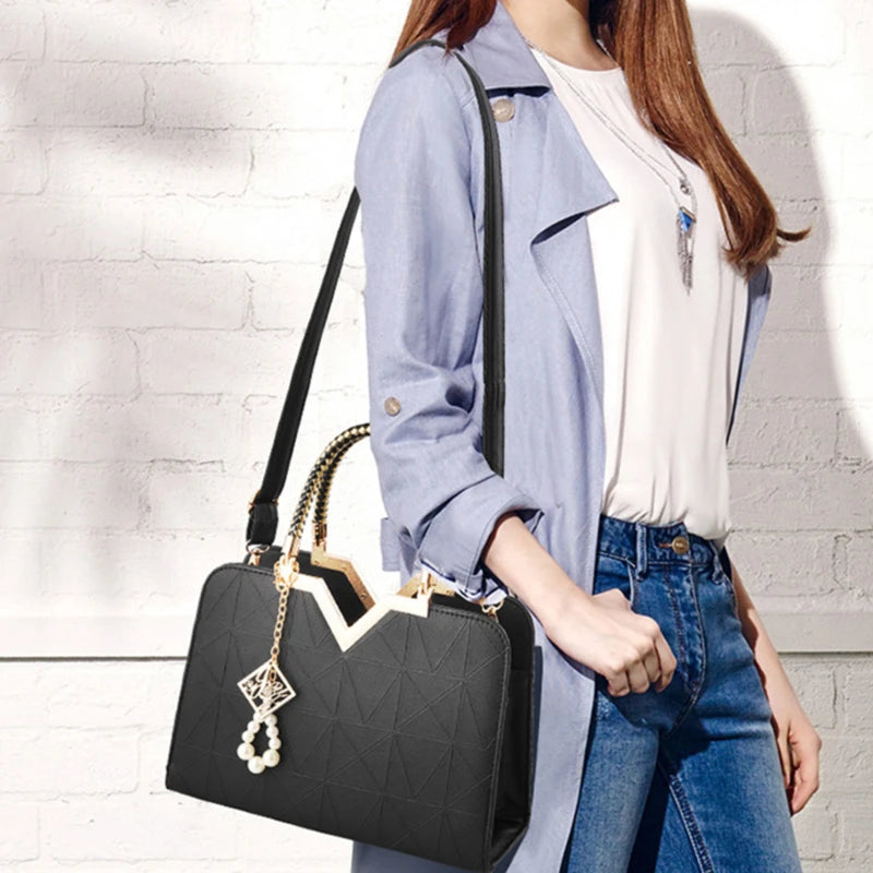 Summer Leather Shoulder Crossbody Bag with Zipper