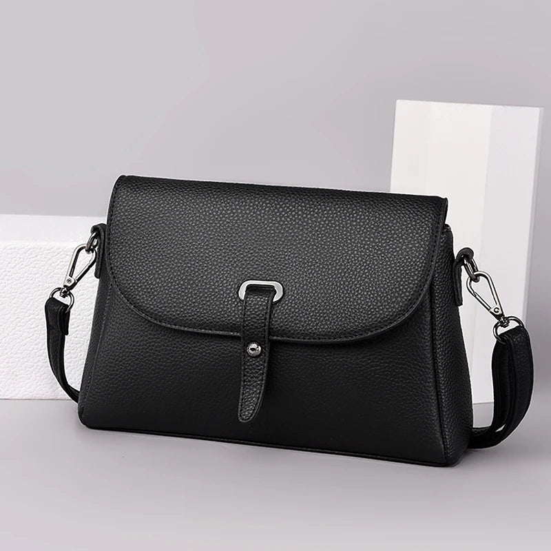 Women Crossbody Bags High Capacity Shoulder Bag Handbag Cowhide Leather Messenge