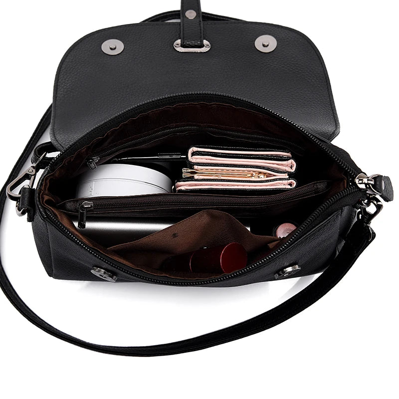 Women Crossbody Bags High Capacity Shoulder Bag Handbag Cowhide Leather Messenge