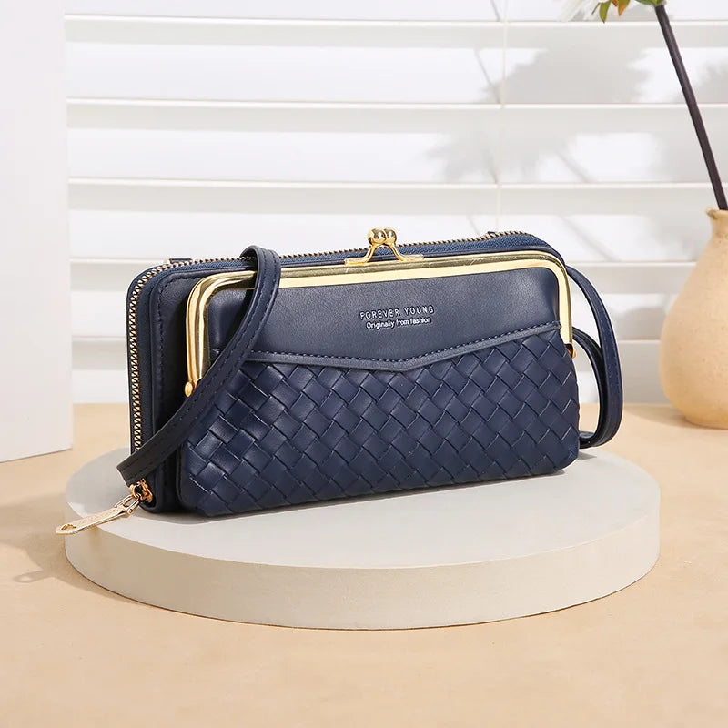 Women Leather Crossbody Purse Large Capacity Shoulder Bag