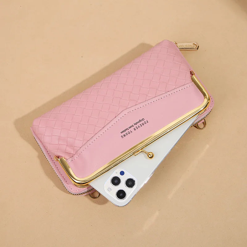 Women Leather Crossbody Purse Large Capacity Shoulder Bag