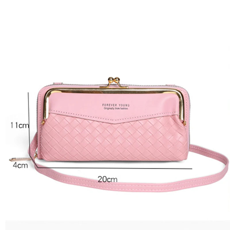 Women Leather Crossbody Purse Large Capacity Shoulder Bag
