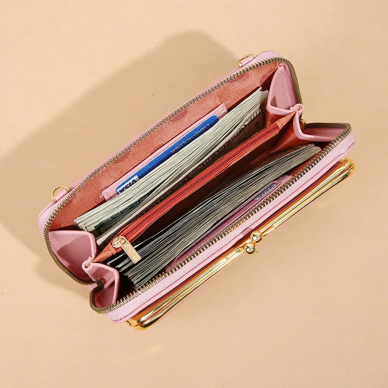 Women Leather Crossbody Purse Large Capacity Shoulder Bag