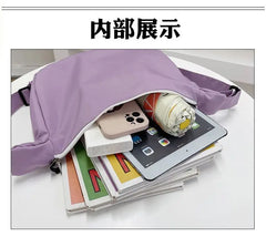 Solid Nylon Dumpling Tote Bag for Women, Harajuku Girls Messenger Bag