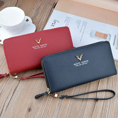 Women's Long Zipper Wallet with Mobile Phone Bag