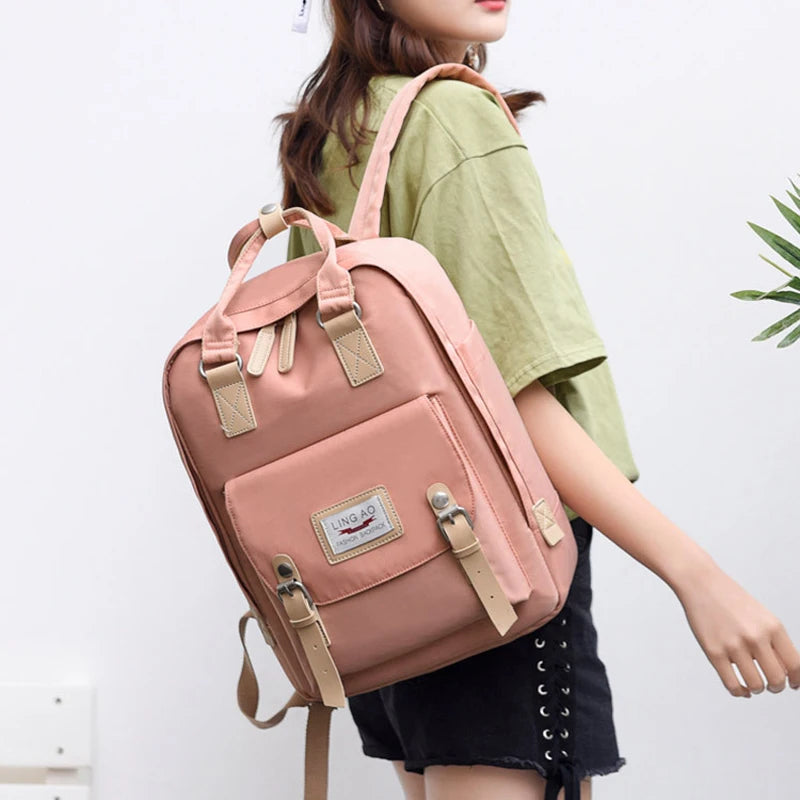 Lady Korea Style Waterproof Backpack Laptop Women Book Bag Female College