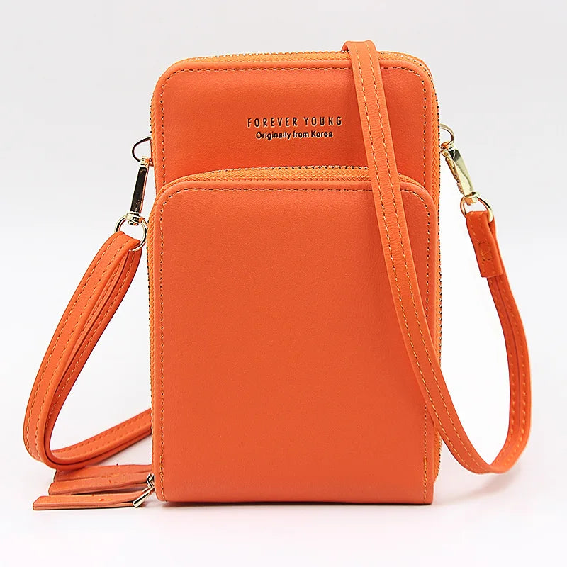 Large Capacity Female Leather Messenger Bag Multi-function Purse