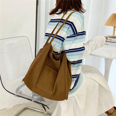 Large-capacity Tote Bag for Women Solid Casual One-shoulder Canvas Handbags