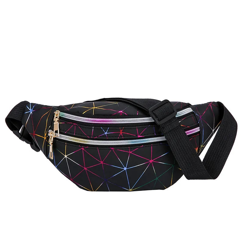 Holographic Fanny Pack Slim Neon Waist Bag PVC Waterproof Bum Bag