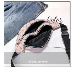 Holographic Fanny Pack Slim Neon Waist Bag PVC Waterproof Bum Bag