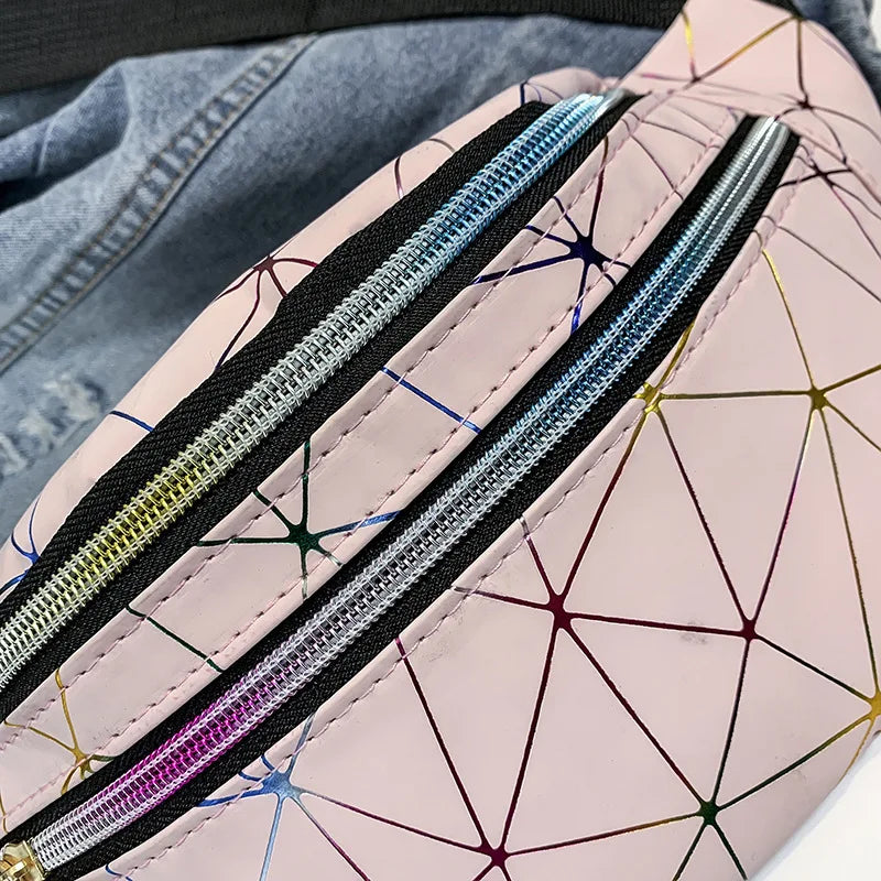 Holographic Fanny Pack Slim Neon Waist Bag PVC Waterproof Bum Bag