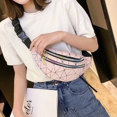 Holographic Fanny Pack Slim Neon Waist Bag PVC Waterproof Bum Bag