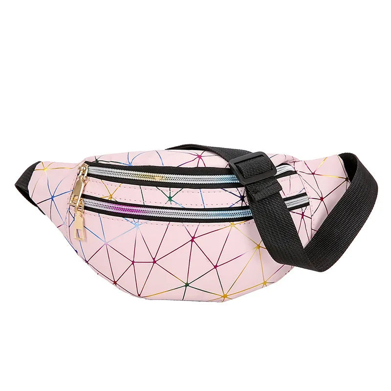 Holographic Fanny Pack Slim Neon Waist Bag PVC Waterproof Bum Bag