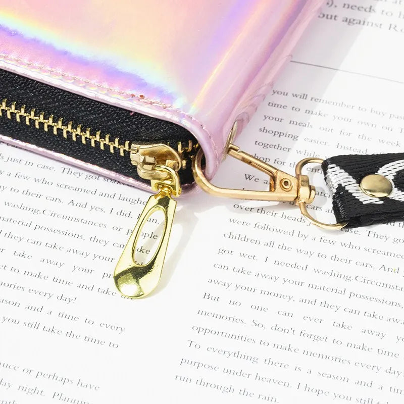 Laser Holographic Women's Wallet Long Clutch Purse Zipper Phone Carteras