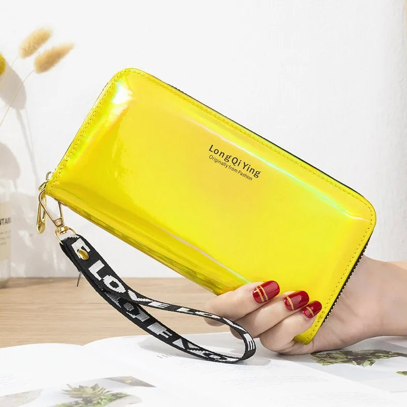 Laser Holographic Women's Wallet Long Clutch Purse Zipper Phone Carteras