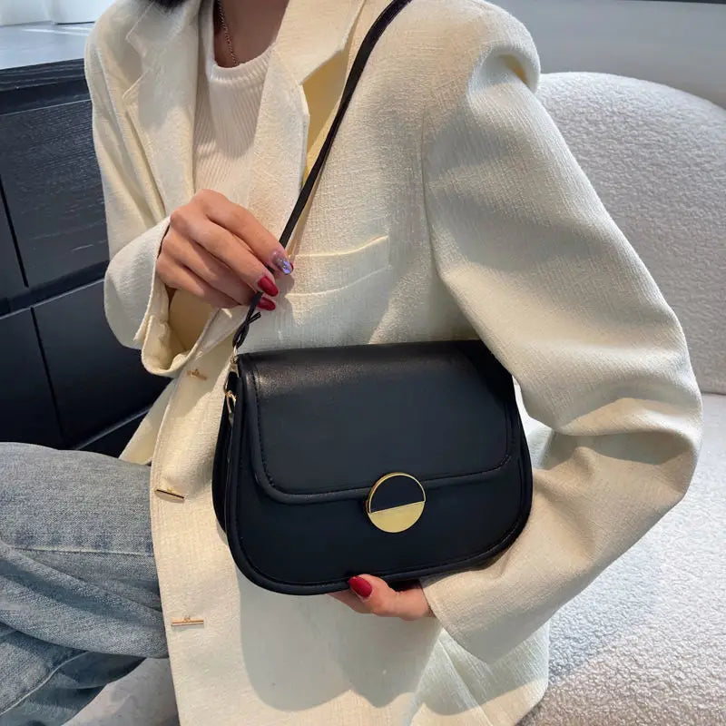 Leisure Texture Shoulder Bag Lady Handbag Tote Solid