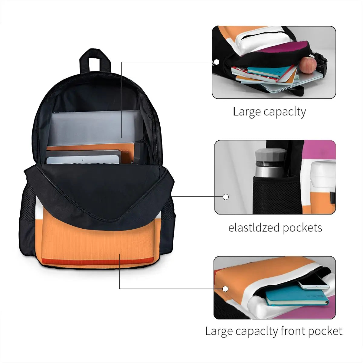 Lesbian Flag Backpacks Men's & Women's Back Pack Bag
