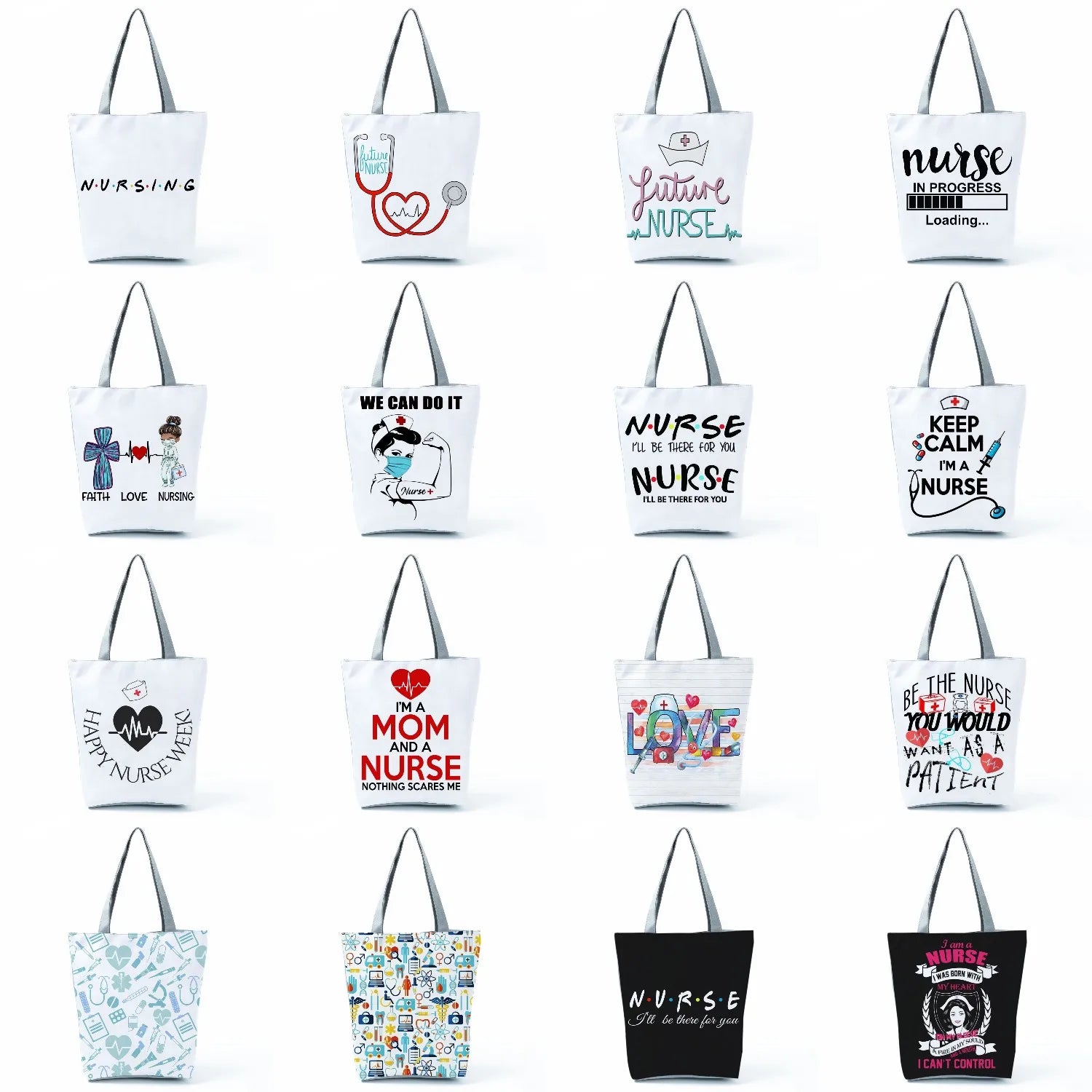 Nurse Print Handbags Casual High Capacity Shoulder Bag