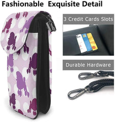 Purple Poodle Polka Dot Crossbody Bag for Women