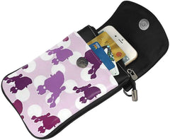 Purple Poodle Polka Dot Crossbody Bag for Women