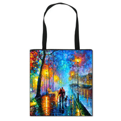 London Landscape Casual Totes Bag Women Eiffel Tower Ladies Handbag