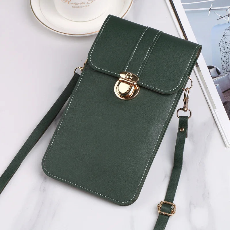 Double-Layer Shoulder Bag Touch Screen Messenger Women's Mobile Phone Bag