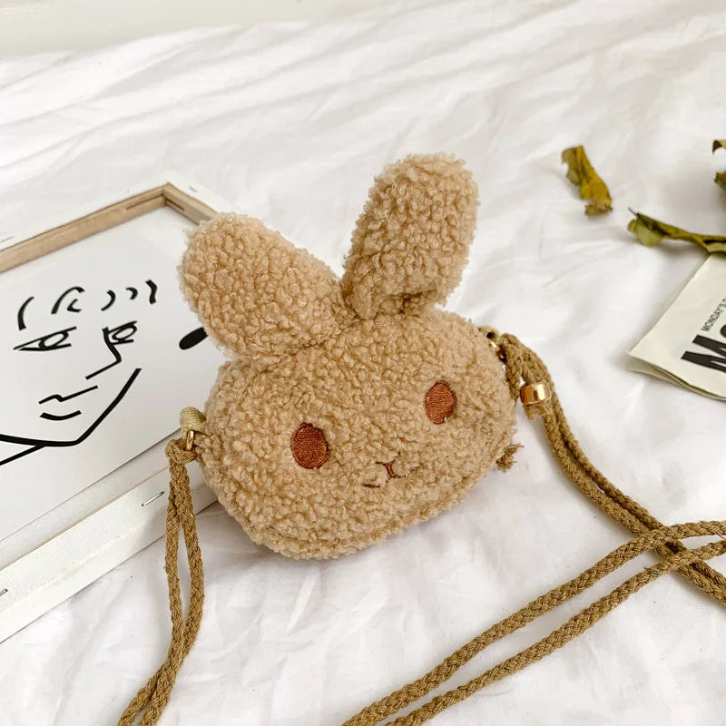 Kids Rabbit Plush Messenger Bag Coin Purse
