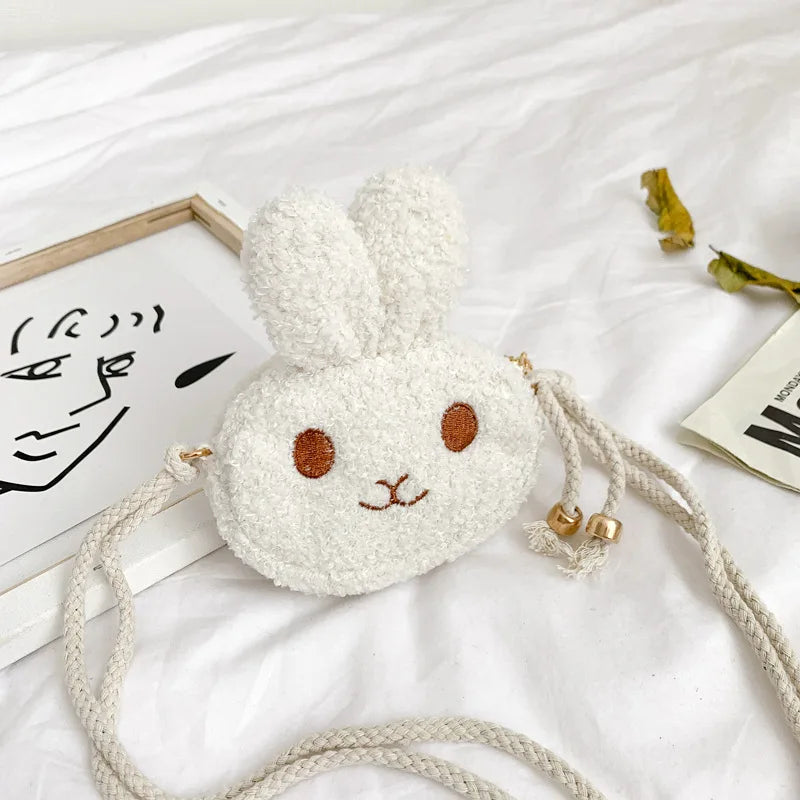Kids Rabbit Plush Messenger Bag Coin Purse