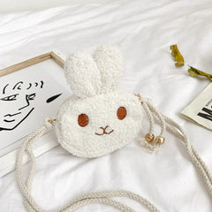 Kids Rabbit Plush Messenger Bag Coin Purse