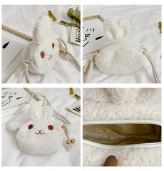 Kids Rabbit Plush Messenger Bag Coin Purse