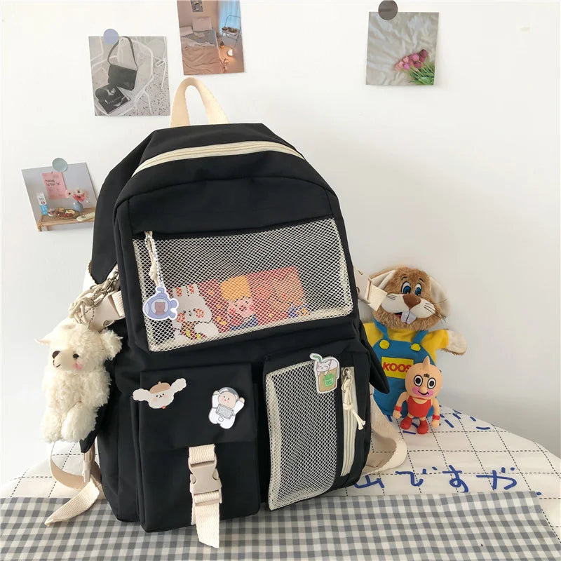 Woman Backpack High Waterproof Nylon School Bag for Teenage Girls
