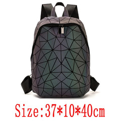 Luminous Geometric Backpack Set for Teen Girls
